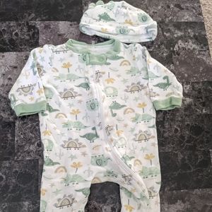 0-3 Month Sleeper with matching hat